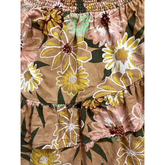 Roxy Women’s Floral Print Mini Skirt XS Boho Surf Style Ruffle Hem Multicolor - Picture 6 of 7